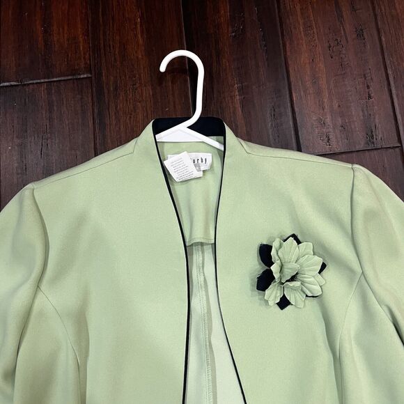 Miss Dorby Women's Pant Suit Size 10 Green 2-Piece Classic - Picture 4 of 6